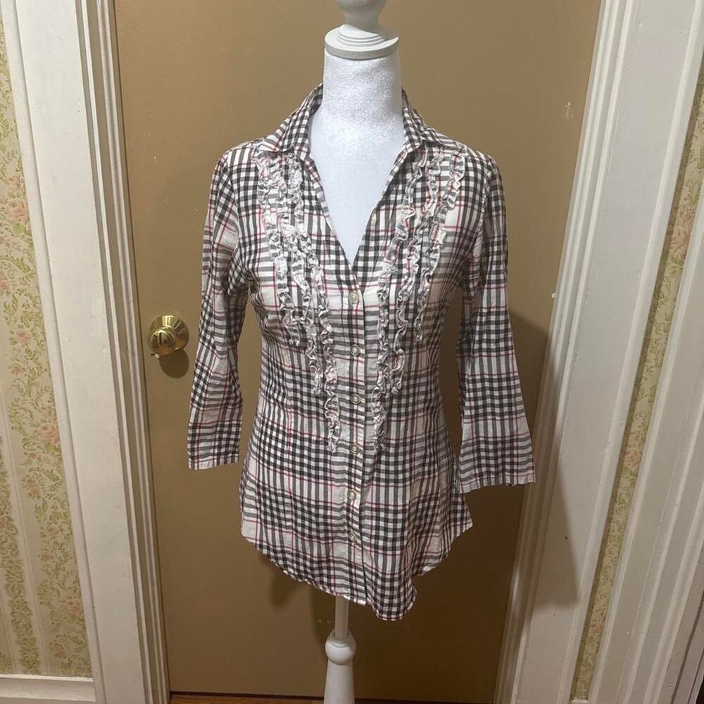 Lei brown plaid button up